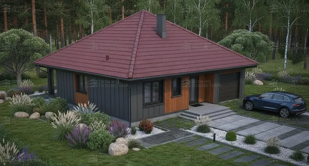 Проект Одноэтажный дом 13 на 15, 132 м2