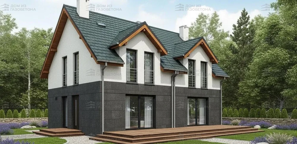 Проект Двухэтажный дом 13 на 13, 118 м2