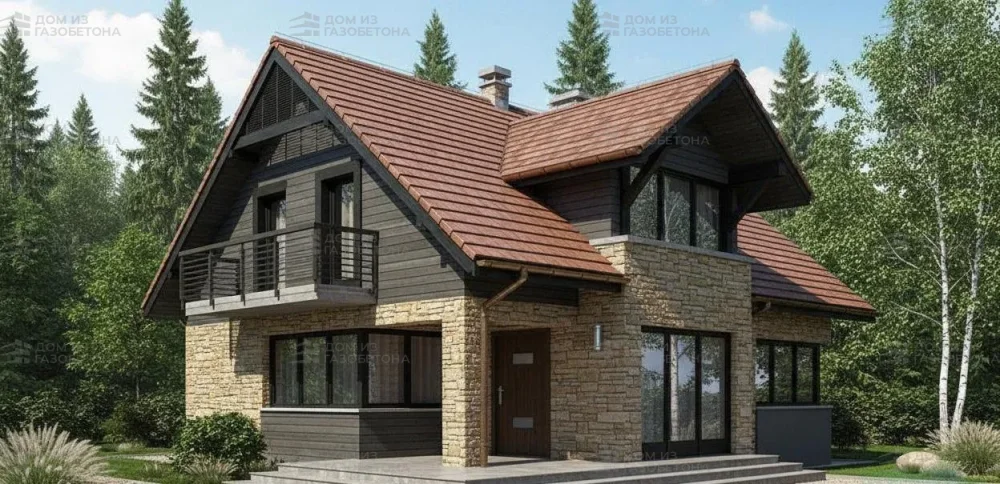 Проект Двухэтажный дом 13 на 11, 155 м2