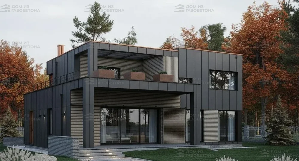 Проект Двухэтажный дом 15 на 15, 201 м2